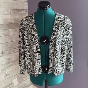 NWT TU Black and White Animal Print Cardigan